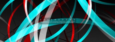 Koyu daire deseni arka plan kavramı ile kavisli soyut tasarım. vektör illüstrasyon