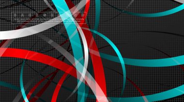 Koyu daire deseni arka plan kavramı ile kavisli soyut tasarım. vektör illüstrasyon