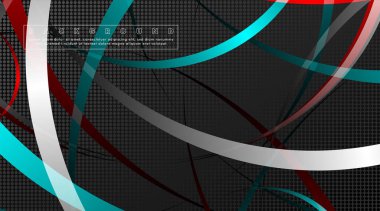 Koyu daire deseni arka plan kavramı ile kavisli soyut tasarım. vektör illüstrasyon