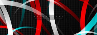 Koyu daire deseni arka plan kavramı ile kavisli soyut tasarım. vektör illüstrasyon