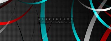 Koyu daire deseni arka plan kavramı ile kavisli soyut tasarım. vektör illüstrasyon