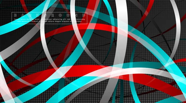 Koyu daire deseni arka plan kavramı ile kavisli soyut tasarım. vektör illüstrasyon