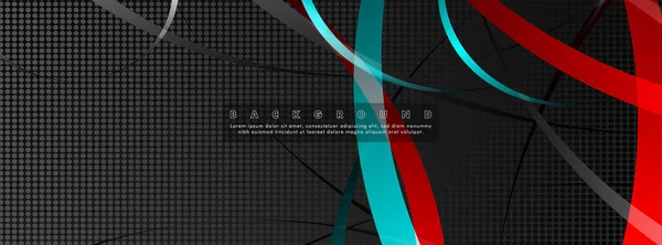 Koyu daire deseni arka plan kavramı ile kavisli soyut tasarım. vektör illüstrasyon