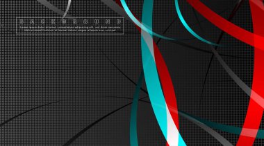 Koyu daire deseni arka plan kavramı ile kavisli soyut tasarım. vektör illüstrasyon