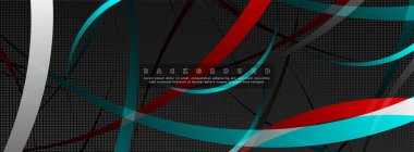 Koyu daire deseni arka plan kavramı ile kavisli soyut tasarım. vektör illüstrasyon