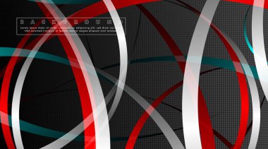 Koyu daire deseni arka plan kavramı ile kavisli soyut tasarım. vektör illüstrasyon