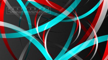 Koyu daire deseni arka plan kavramı ile kavisli soyut tasarım. vektör illüstrasyon