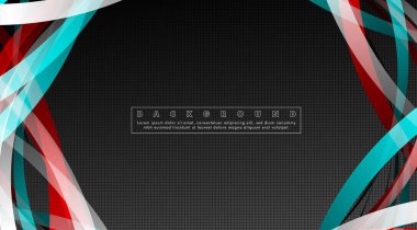 Koyu daire deseni arka plan kavramı ile kavisli soyut tasarım. vektör illüstrasyon