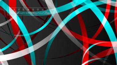 Koyu daire deseni arka plan kavramı ile kavisli soyut tasarım. vektör illüstrasyon