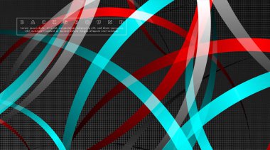 Koyu daire deseni arka plan kavramı ile kavisli soyut tasarım. vektör illüstrasyon