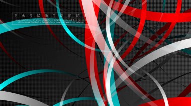 Koyu daire deseni arka plan kavramı ile kavisli soyut tasarım. vektör illüstrasyon