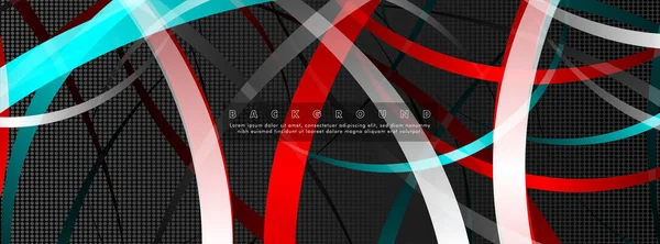 Koyu daire deseni arka plan kavramı ile kavisli soyut tasarım. vektör illüstrasyon