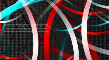 Koyu daire deseni arka plan kavramı ile kavisli soyut tasarım. vektör illüstrasyon