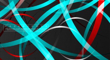 Koyu daire deseni arka plan kavramı ile kavisli soyut tasarım. vektör illüstrasyon