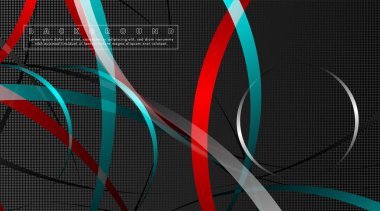 Koyu daire deseni arka plan kavramı ile kavisli soyut tasarım. vektör illüstrasyon