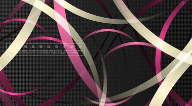 Koyu daire deseni arka plan kavramı ile kavisli soyut tasarım. vektör illüstrasyon