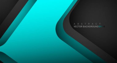 Metin ve arka plan tasarımları için siyah alandaki katmanlarla örtüşen geometrik vektör arka planlar