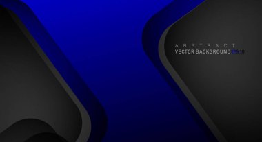 Metin ve arka plan tasarımları için siyah alandaki katmanlarla örtüşen geometrik vektör arka planlar