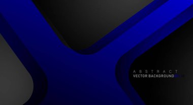 Metin ve arka plan tasarımları için siyah alandaki katmanlarla örtüşen geometrik vektör arka planlar