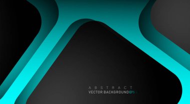 Metin ve arka plan tasarımları için siyah alandaki katmanlarla örtüşen geometrik vektör arka planlar