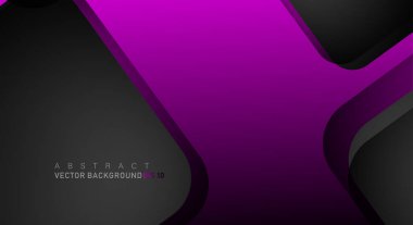 Metin ve arka plan tasarımları için siyah alandaki katmanlarla örtüşen geometrik vektör arka planlar