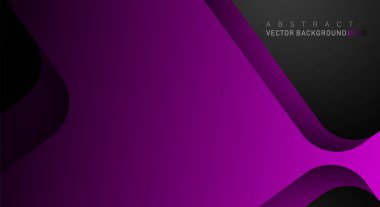 Metin ve arka plan tasarımları için siyah alandaki katmanlarla örtüşen geometrik vektör arka planlar