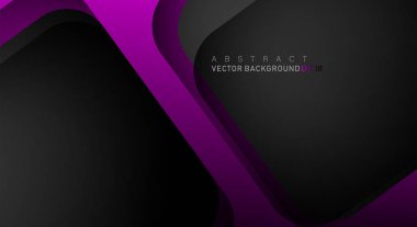 Metin ve arka plan tasarımları için siyah alandaki katmanlarla örtüşen geometrik vektör arka planlar