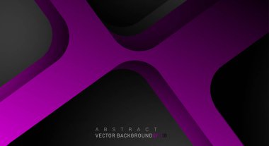 Metin ve arka plan tasarımları için siyah alandaki katmanlarla örtüşen geometrik vektör arka planlar