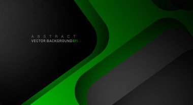 Metin ve arka plan tasarımları için siyah alandaki katmanlarla örtüşen geometrik vektör arka planlar