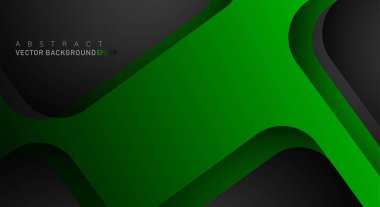 Metin ve arka plan tasarımları için siyah alandaki katmanlarla örtüşen geometrik vektör arka planlar