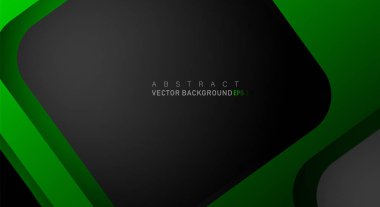 Metin ve arka plan tasarımları için siyah alandaki katmanlarla örtüşen geometrik vektör arka planlar