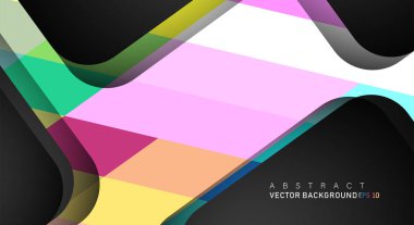 Metin ve arka plan tasarımları için siyah uzay çemberindeki katmanları çakışan renkli geometrik vektör arka planlar