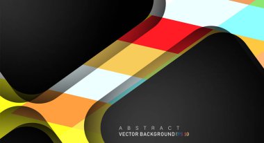 Bla'daki katmanları çakışan renkli geometrik vektör arka planlar