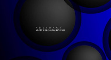 Metin ve arka plan tasarımları için siyah uzay çemberindeki katmanları çakışan renkli geometrik vektör arka planlar