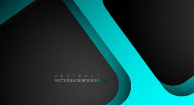 Metin ve arka plan tasarımı için siyah alanda mavi geometrik vektör arka plan örtüşme katmanı