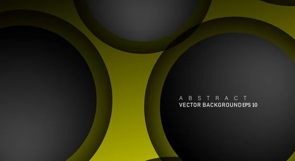 Latar belakang vektor geometris berwarna yang tumpang tindih lapisan pada lingkaran ruang hitam untuk teks dan desain latar belakang - Stok Vektor