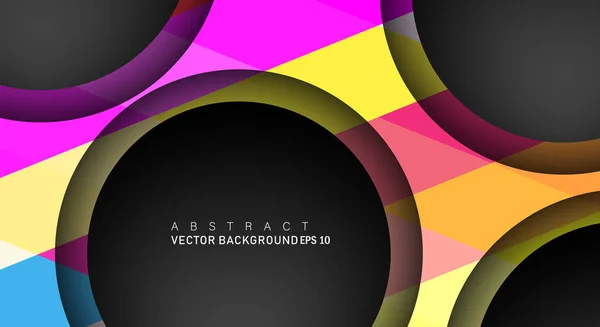Arrière-plans vectoriels géométriques colorés qui chevauchent les couches sur le cercle de l'espace noir pour les conceptions de texte et d'arrière-plan — Image vectorielle