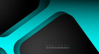 Metin ve arka plan tasarımı için siyah alanda mavi geometrik vektör arka plan örtüşme katmanı