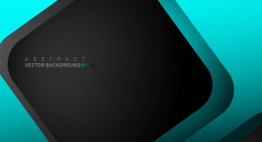 Metin ve arka plan tasarımı için siyah alanda mavi geometrik vektör arka plan örtüşme katmanı