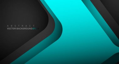 Metin ve arka plan tasarımı için siyah alanda mavi geometrik vektör arka plan örtüşme katmanı