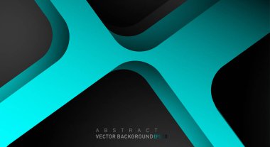 Metin ve arka plan tasarımı için siyah alanda mavi geometrik vektör arka plan örtüşme katmanı