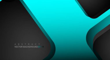 Metin ve arka plan tasarımı için siyah alanda mavi geometrik vektör arka plan örtüşme katmanı