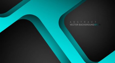 Metin ve arka plan tasarımı için siyah alanda mavi geometrik vektör arka plan örtüşme katmanı