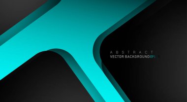 Metin ve arka plan tasarımı için siyah alanda mavi geometrik vektör arka plan örtüşme katmanı