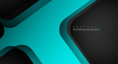 Metin ve arka plan tasarımı için siyah alanda mavi geometrik vektör arka plan örtüşme katmanı