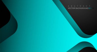 Metin ve arka plan tasarımı için siyah alanda mavi geometrik vektör arka plan örtüşme katmanı