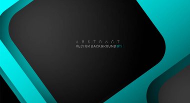 Metin ve arka plan tasarımı için siyah alanda mavi geometrik vektör arka plan örtüşme katmanı