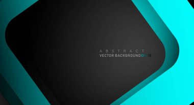 Metin ve arka plan tasarımı için siyah alanda mavi geometrik vektör arka plan örtüşme katmanı