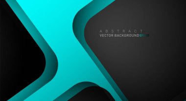 Metin ve arka plan tasarımı için siyah alanda mavi geometrik vektör arka plan örtüşme katmanı