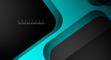 Metin ve arka plan tasarımı için siyah alanda mavi geometrik vektör arka plan örtüşme katmanı